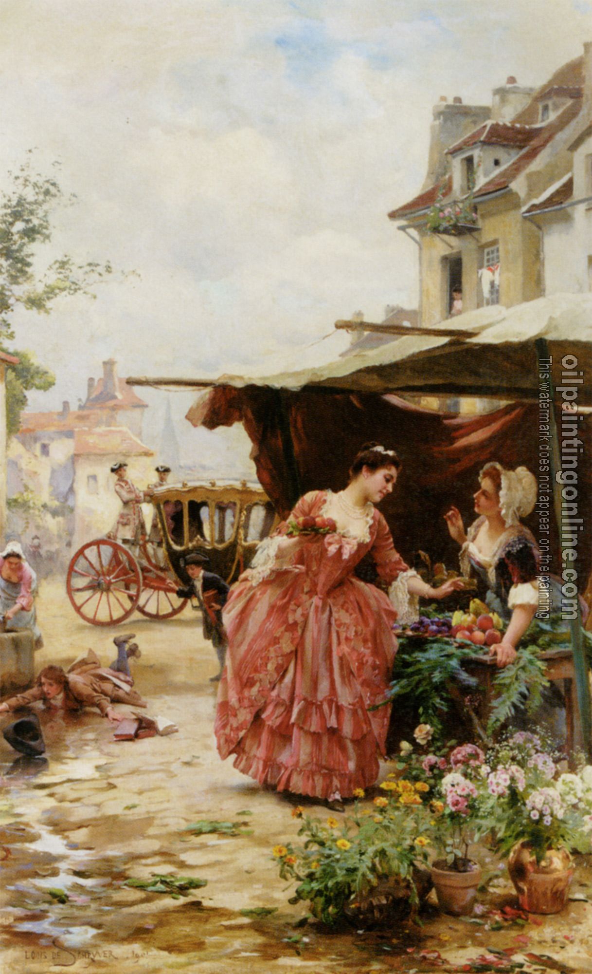 Schryver, Louis Marie de - Une Marchande De Fruits et de Fleurs